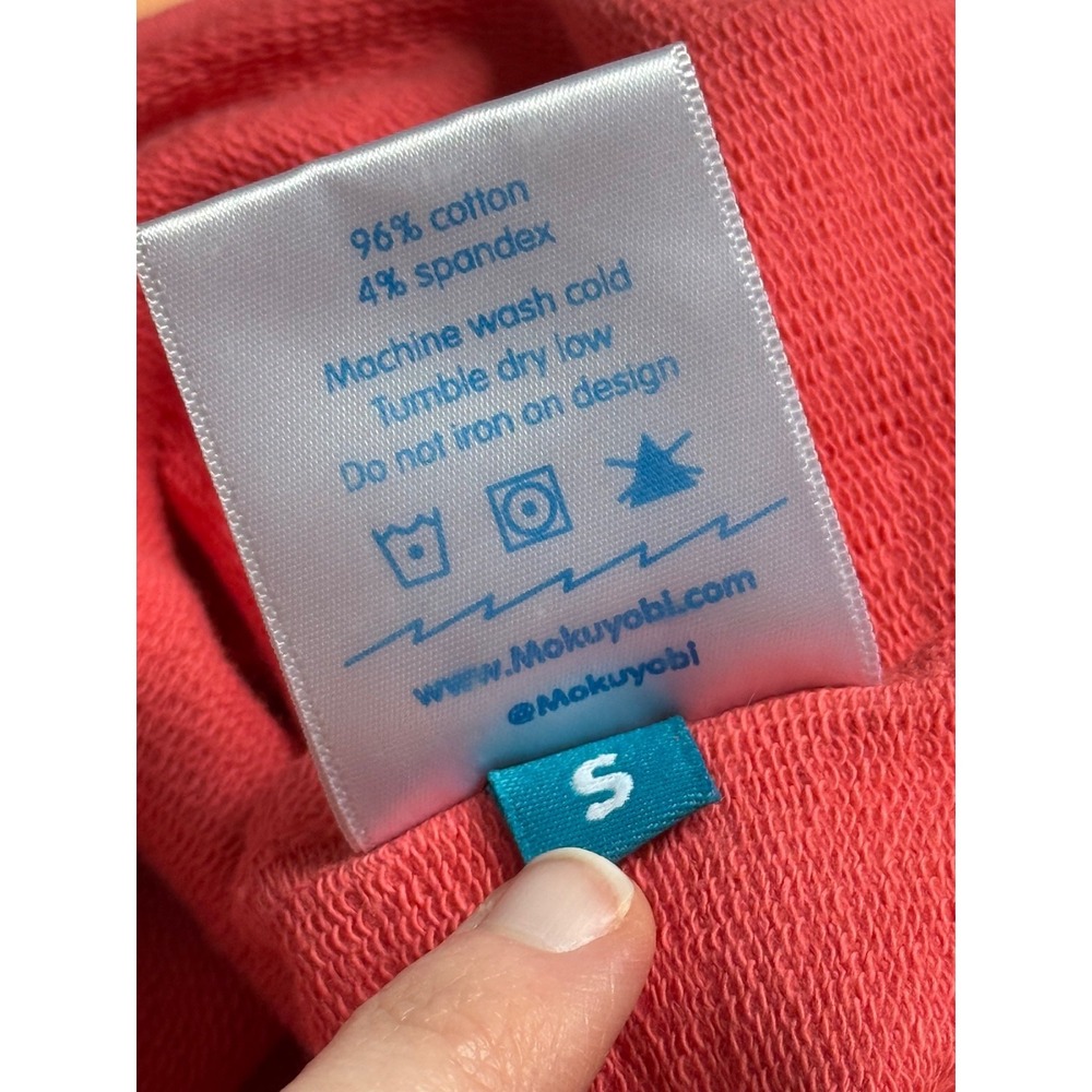 EUC Mokuyobi Women's Size S "No Spiders" Sweatshirt USA Made Pullover Coral - Picture 6 of 12